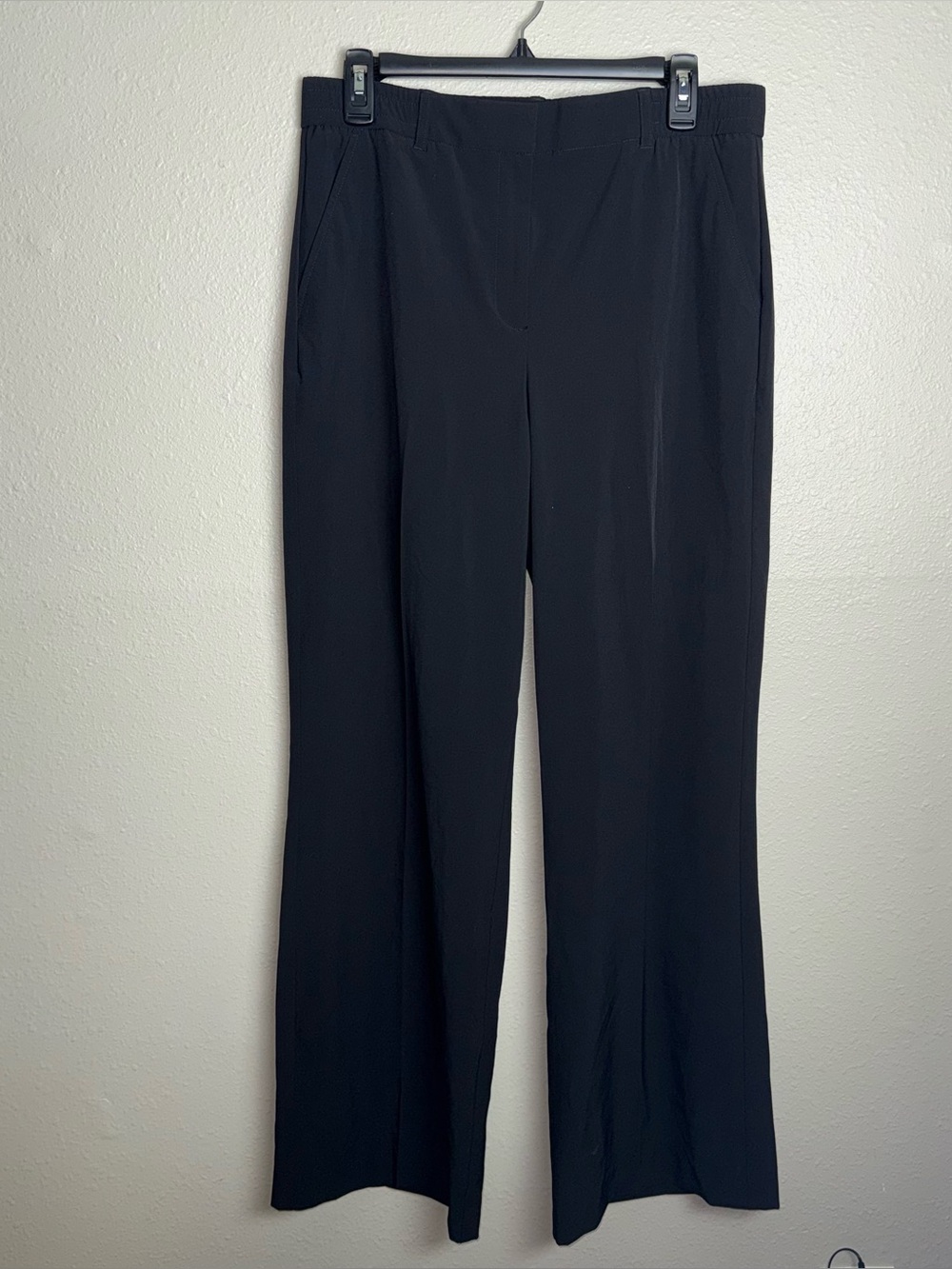 White House Black Market Luna Wide Leg Career Pants Black Size 8